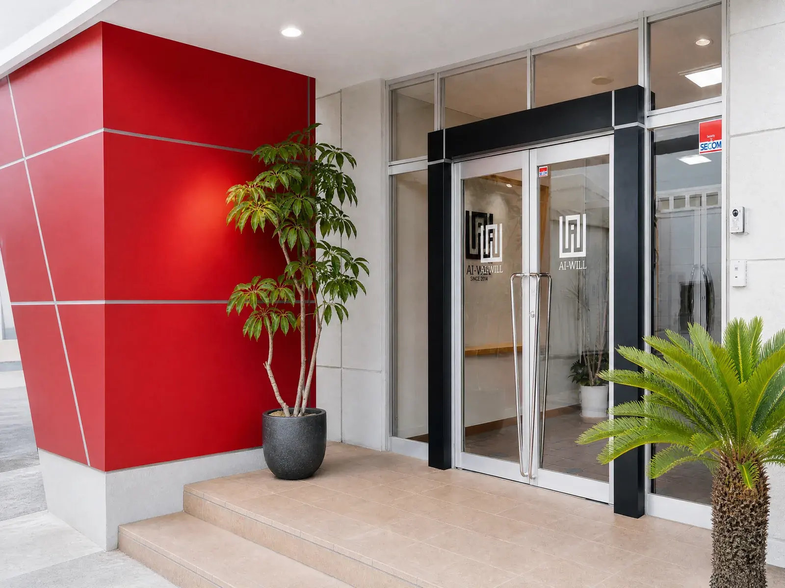 Entrance to the AI-WILL CORPORATION office in Japan