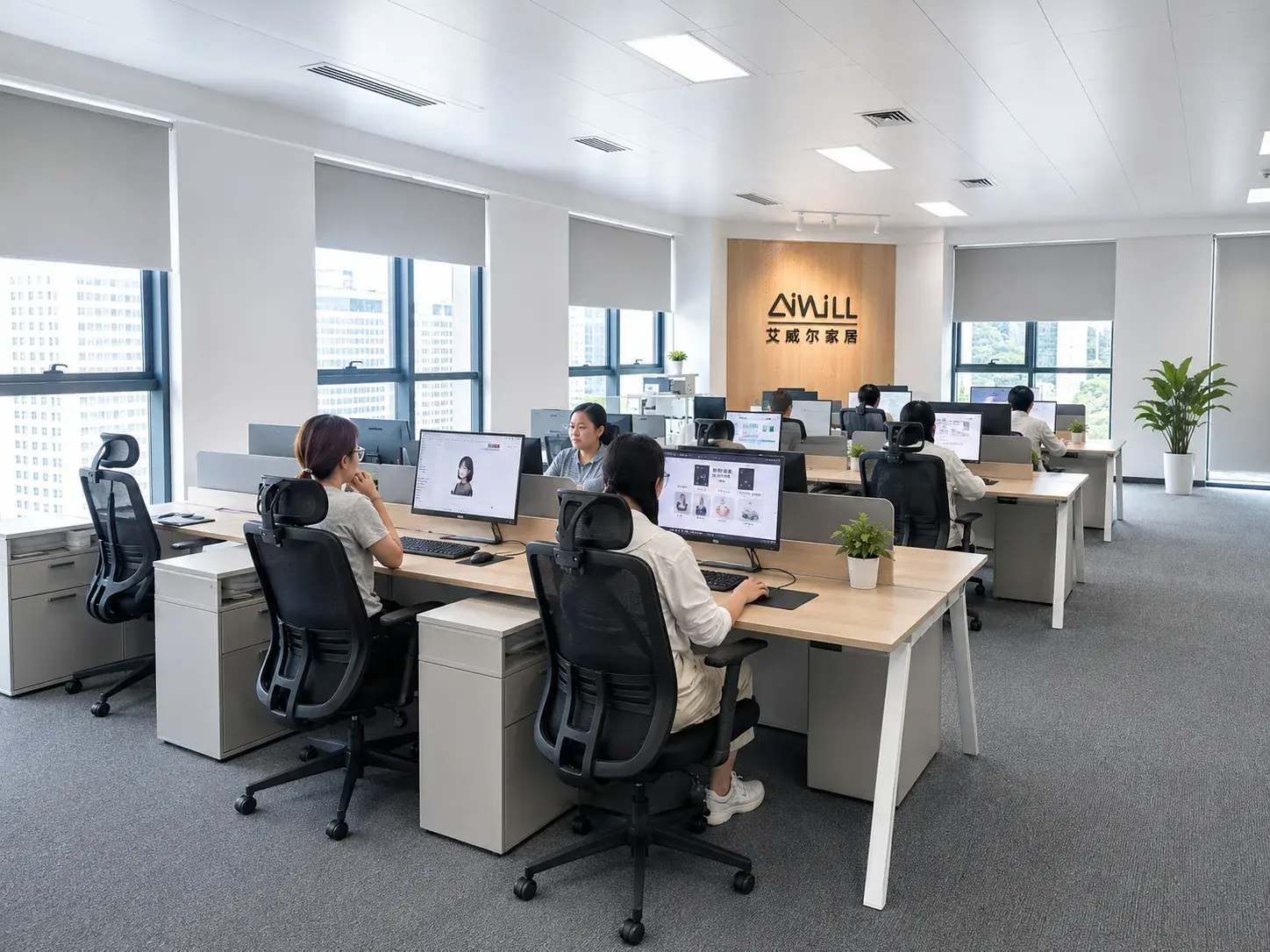 Team workspace at Dalian Aiwill Housewares in China