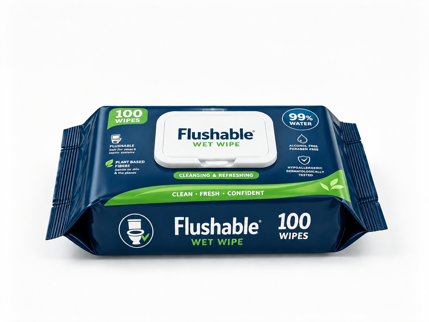 Flushable wet wipe product image
